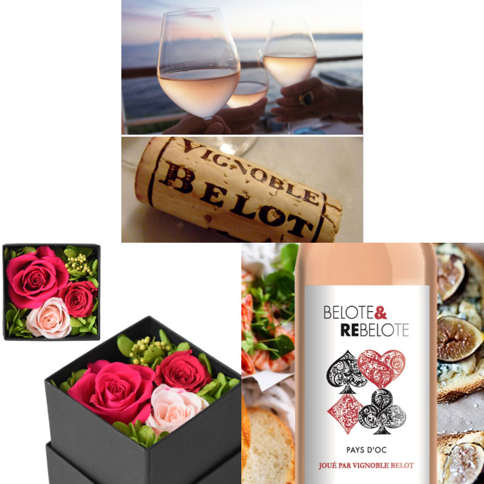 Origin GOURMETのワインとプリザーブドフラワーのギフトを贈る