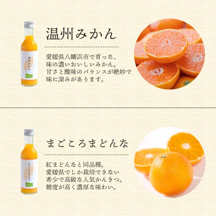 ミヤモトオレンジガーデンの100%ストレートみかんジュース 4種飲み比べ