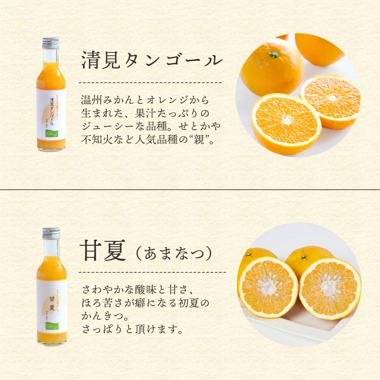 ミヤモトオレンジガーデンの100%ストレートみかんジュース 4種飲み比べ