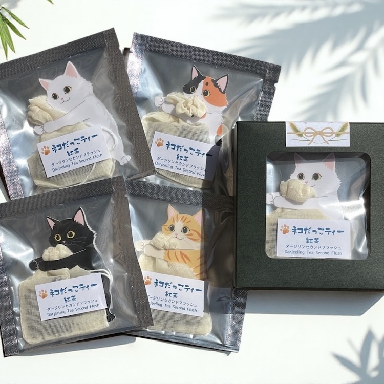Ocean-teabagの陸のティーバッグ ネコだっこティー ダージリン