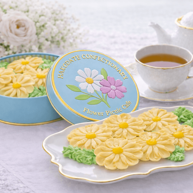 フラワーピクニックカフェのお花のぼうろ/2缶セット【マーガレット】を